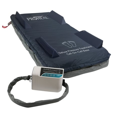 PROHEAL Mattress System w/Deluxe Digital Pump and Cell-On-Cell Support Base w/Raised Rail 36"x80"x8"/11" PH-80065